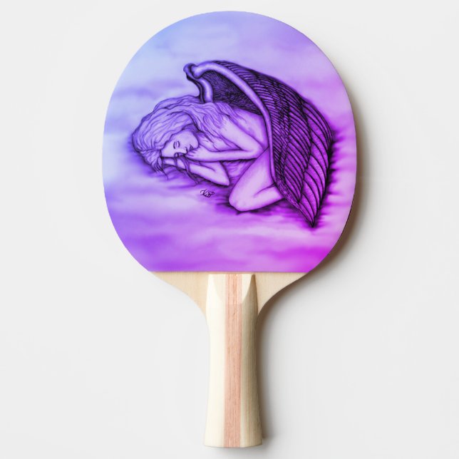 A sleeping Angel on the heavens clouds Ping Pong Paddle (Front)