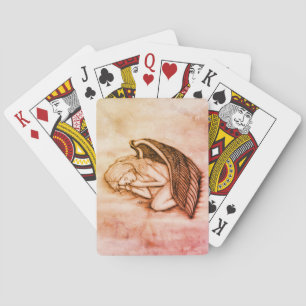 A sleeping Angel on the heavens clouds Playing Cards