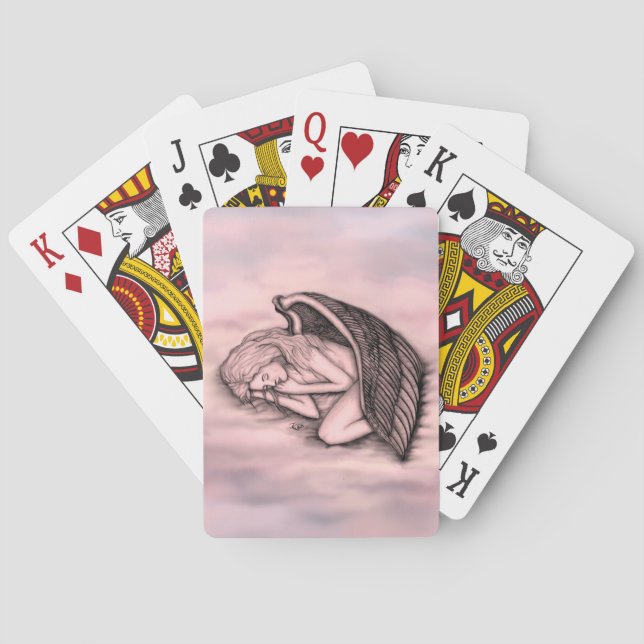 A sleeping Angel on the heavens clouds Playing Cards (Back)