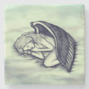A sleeping Angel on the heavens clouds Stone Coaster