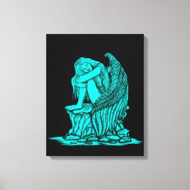 A sleeping Angel on the Stone Canvas Print (Front)