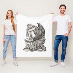 A sleeping Angel on the Stone Fleece Blanket