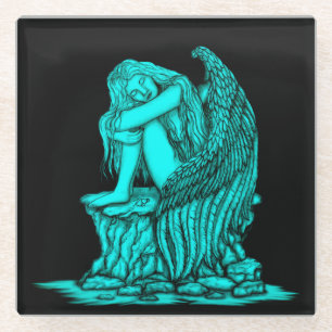 A sleeping Angel on the Stone Glass Coaster