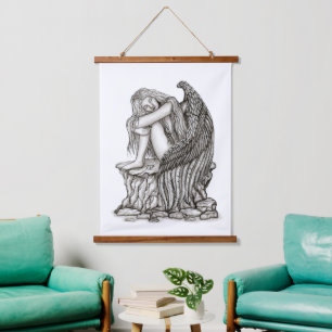 A sleeping Angel on the Stone Hanging Tapestry