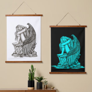 A sleeping Angel on the Stone Hanging Tapestry