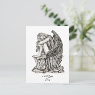 A sleeping Angel on the Stone Holiday Postcard