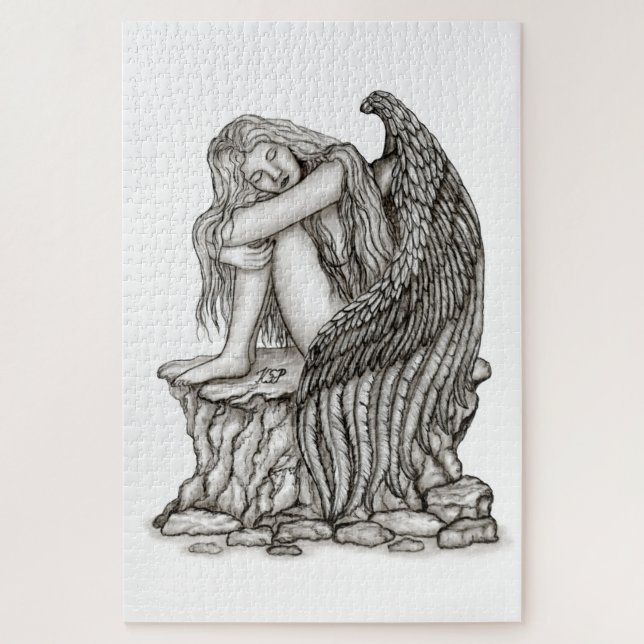 A sleeping Angel on the Stone Jigsaw Puzzle (Vertical)