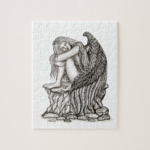 A sleeping Angel on the Stone Jigsaw Puzzle