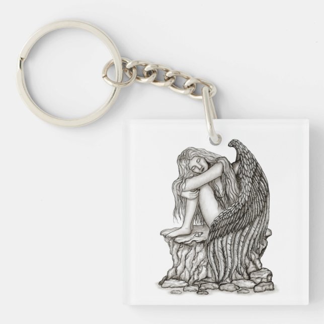 A sleeping Angel on the Stone Key Ring (Front)