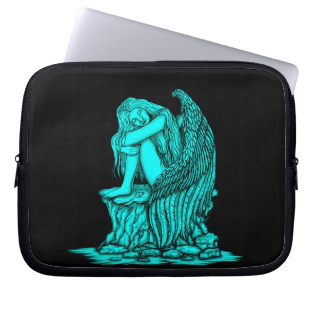 A sleeping Angel on the Stone Laptop Sleeve (Front)