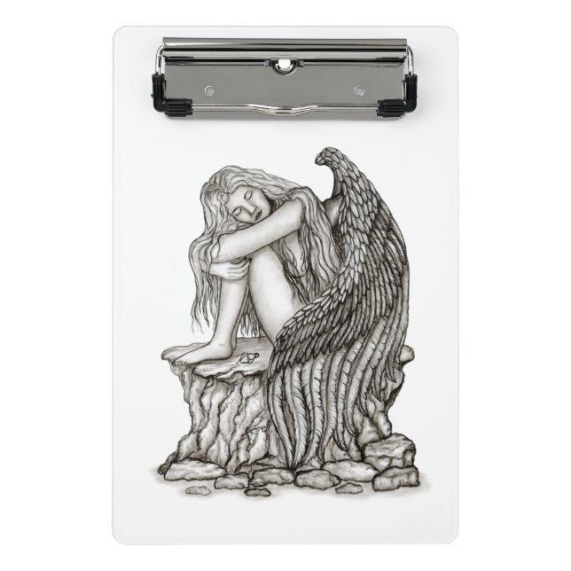 A sleeping Angel on the Stone Mini Clipboard (Front)