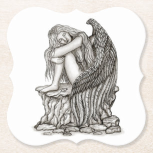 A sleeping Angel on the Stone Paper Coaster
