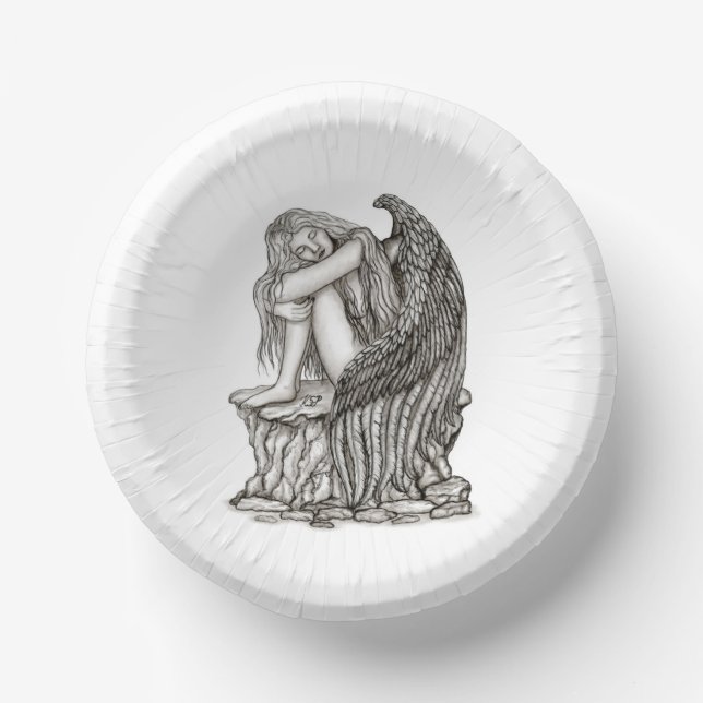 A sleeping Angel on the Stone Paper Plate (Front)