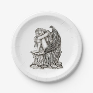 A sleeping Angel on the Stone Paper Plate