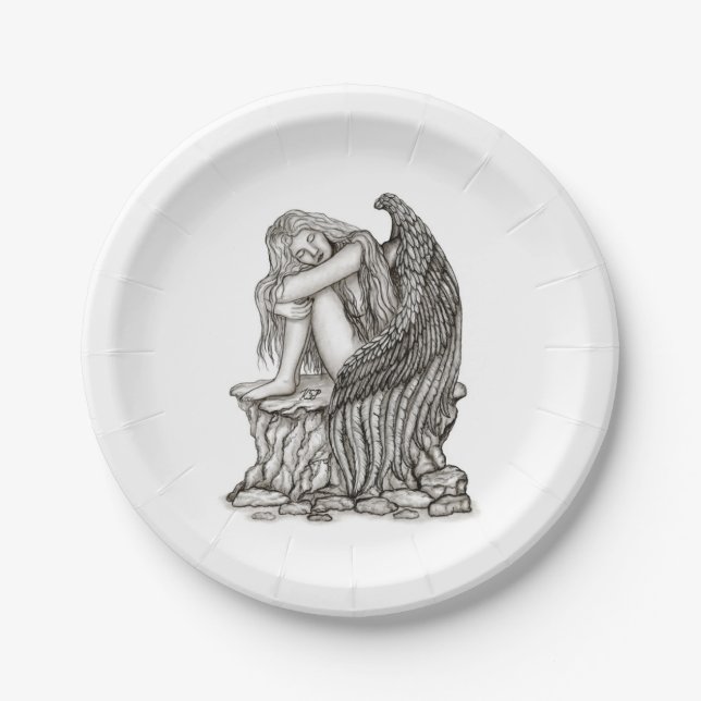 A sleeping Angel on the Stone Paper Plate (Front)