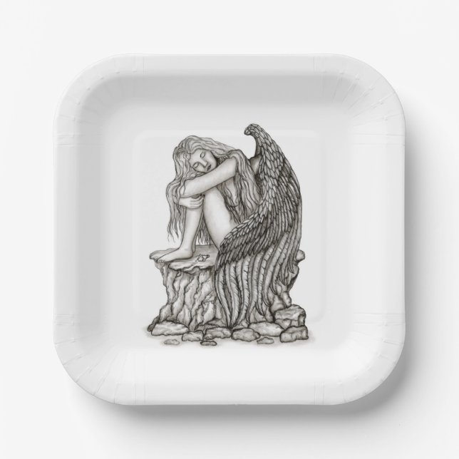 A sleeping Angel on the Stone Paper Plate (Front)