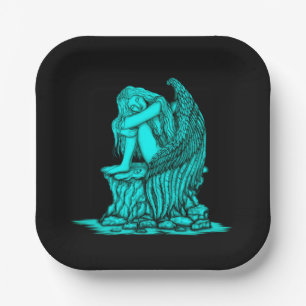 A sleeping Angel on the Stone Paper Plate