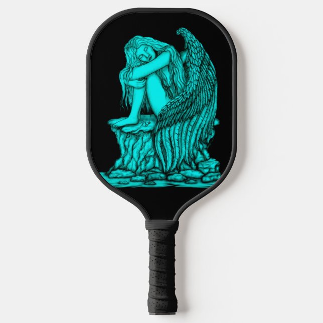 A sleeping Angel on the Stone Pickleball Paddle (Front)
