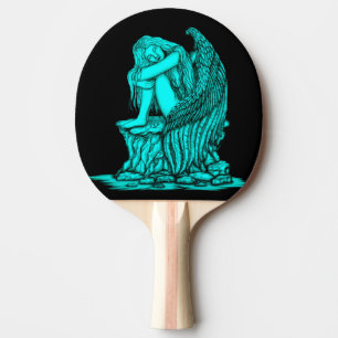 A sleeping Angel on the Stone Ping Pong Paddle