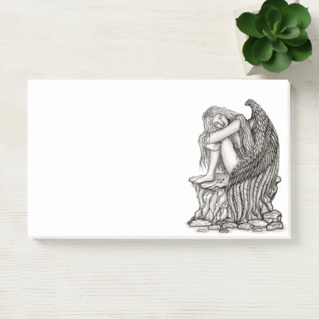 A sleeping Angel on the Stone Post-it Notes (Office)