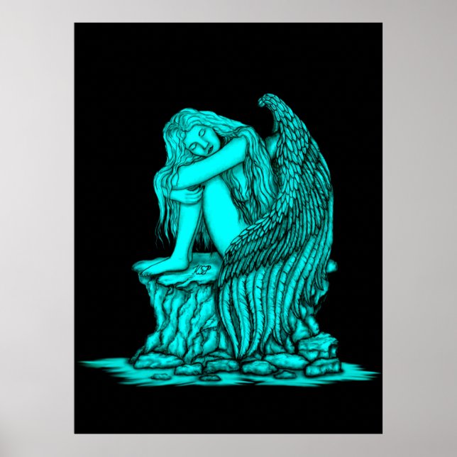 A sleeping Angel on the Stone Poster (Front)