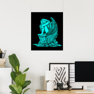 A sleeping Angel on the Stone Poster