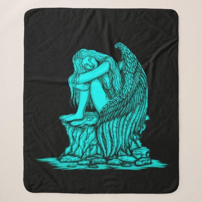 A sleeping Angel on the Stone Sherpa Blanket (Front)