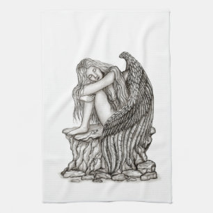 A sleeping Angel on the Stone Tea Towel