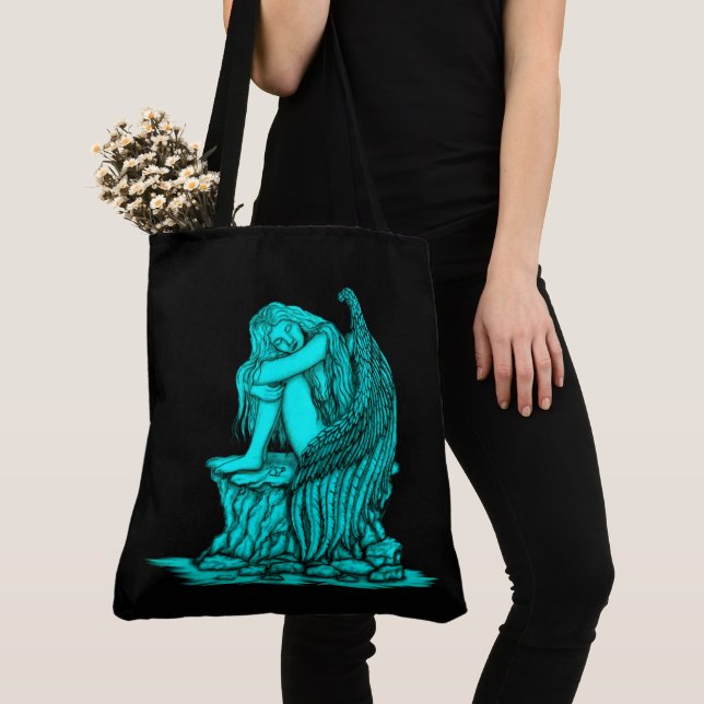A sleeping Angel on the Stone Tote Bag (Close Up)