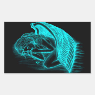 A sleeping Angel Rectangular Sticker