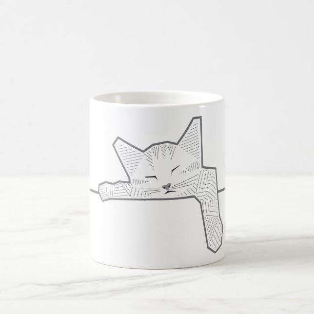 A sleeping cat coffee mug (Center)
