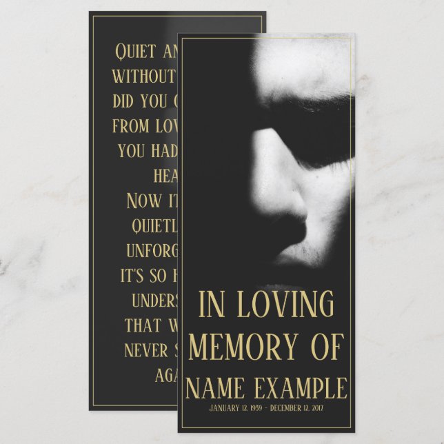 A sleeping face in half shadow (Front/Back)