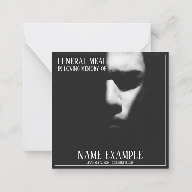 A sleeping face in half shadow card (Front)