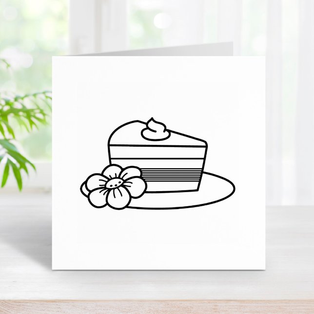 A Slice of Cake on a Plate Rubber Stamp (Creator Uploaded)