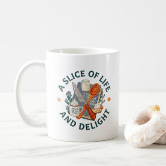 A Slice of Life and Delight Business Logo Coffee Mug
