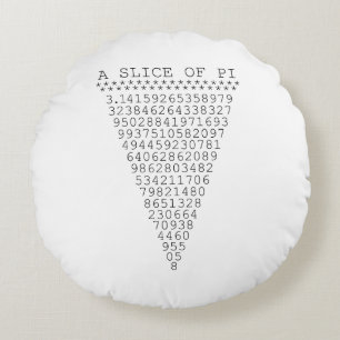 A Slice of Pi Digits Round Cushion