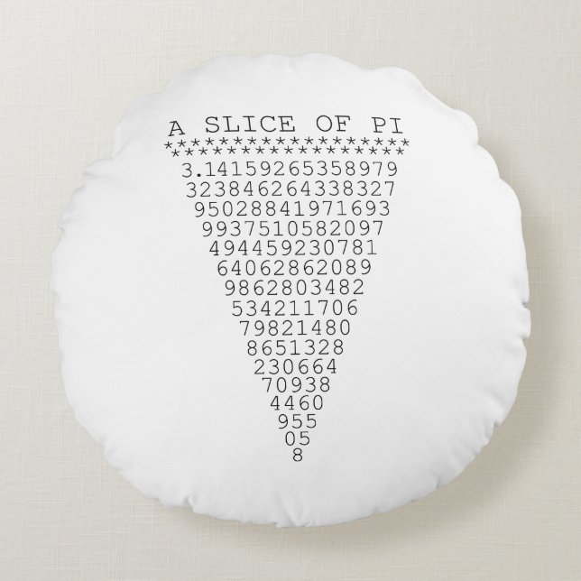A Slice of Pi Digits Round Cushion (Front)