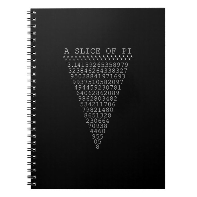 A Slice of Pi Digits Spiral Notebook (Front)