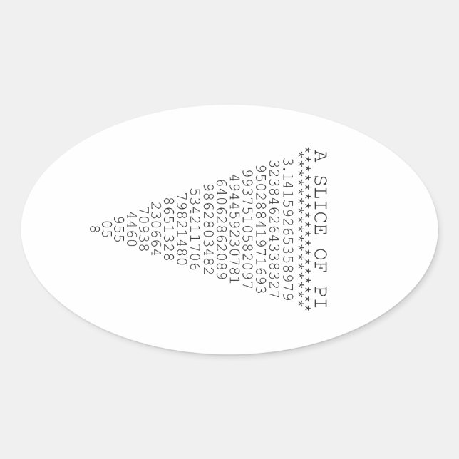 A Slice of Pi Graphic Oval Sticker (Front)