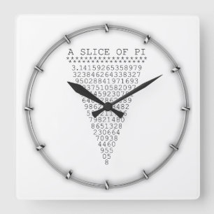 A Slice of Pi Graphic Square Wall Clock