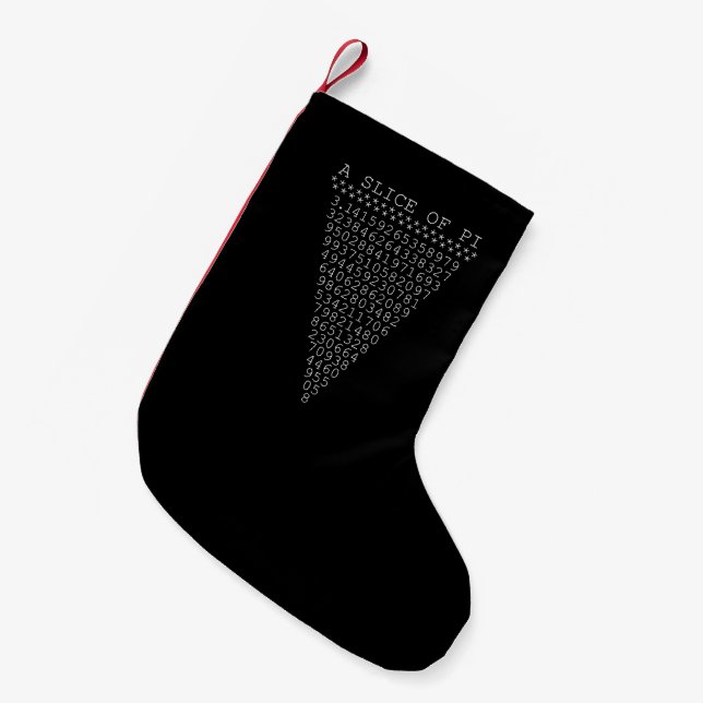 A Slice of Pi Typography Small Christmas Stocking (Front (Hanging))