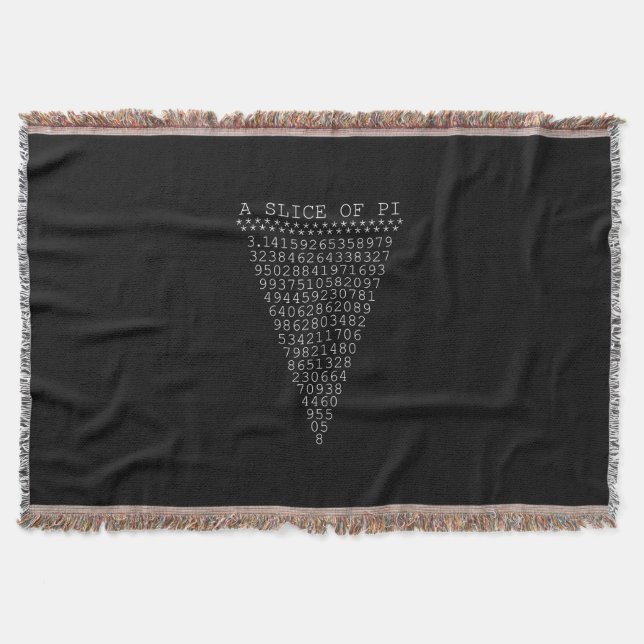 A Slice of Pi Typography Throw Blanket (Front)
