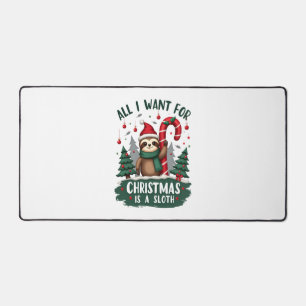 A Sloth For Christmas. Cute, Christmas Sloth With Desk Mat