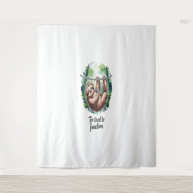 A Sloth Wild Animal Tired Tapestry (Front)