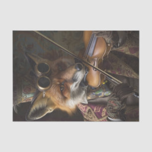 A Sly Fox Playing a Violin  Tissue Paper