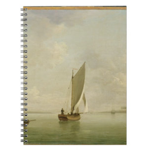 A Smack Under Sail in a Light Breeze in a River, c Spiral Notebook