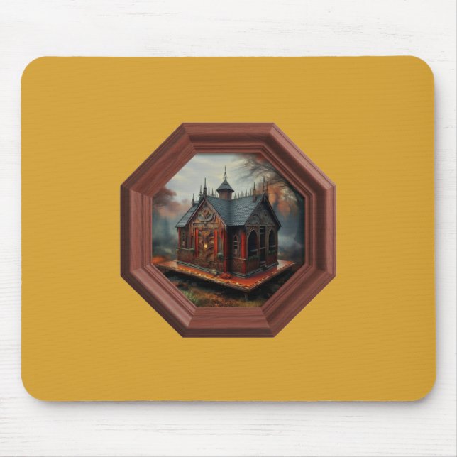 A Small Cabin Sits On A Platform In A Clearing Mouse Pad (Front)