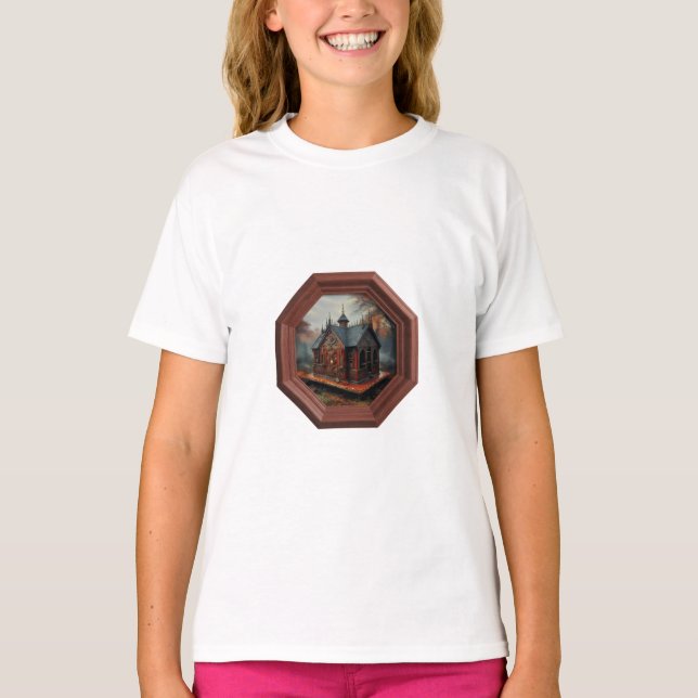 A Small Cabin Sits On A Platform In A Clearing T-Shirt (Front)