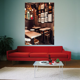 A small Cafe   AI Art Poster