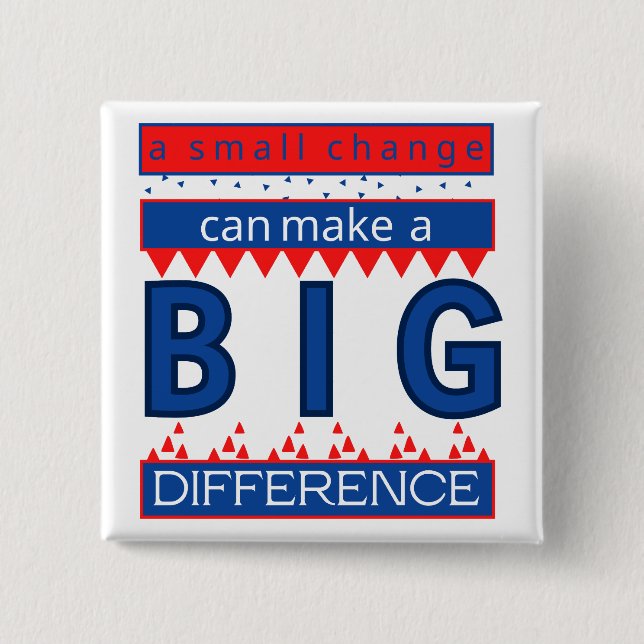 A Small Change Can Make a Big Difference 15 Cm Square Badge (Front)